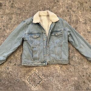Brandy denim Sherpa jacket